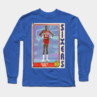 MANUTE BOL Retro Style 90s Basketball Card Long Sleeve T-Shirt